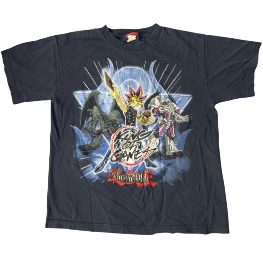 Vintage 90’s Y2K Yu-Gi-Oh! King Of Games Graphic Tee Shirt Women’s Small Blue